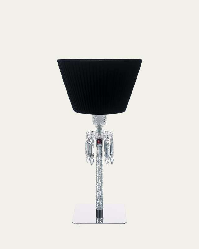 Torch Crystal Desk Lamp with Black Shade